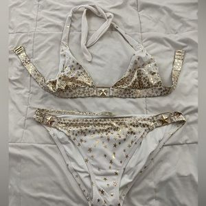 Gold & White Victoria’s Secret Bikini M/L